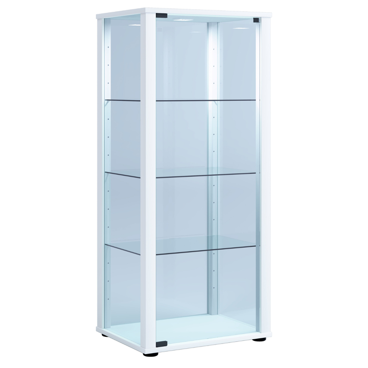 Vitrineskab i ESG-sikkerhedsglas, 115x50x38 cm, hvid