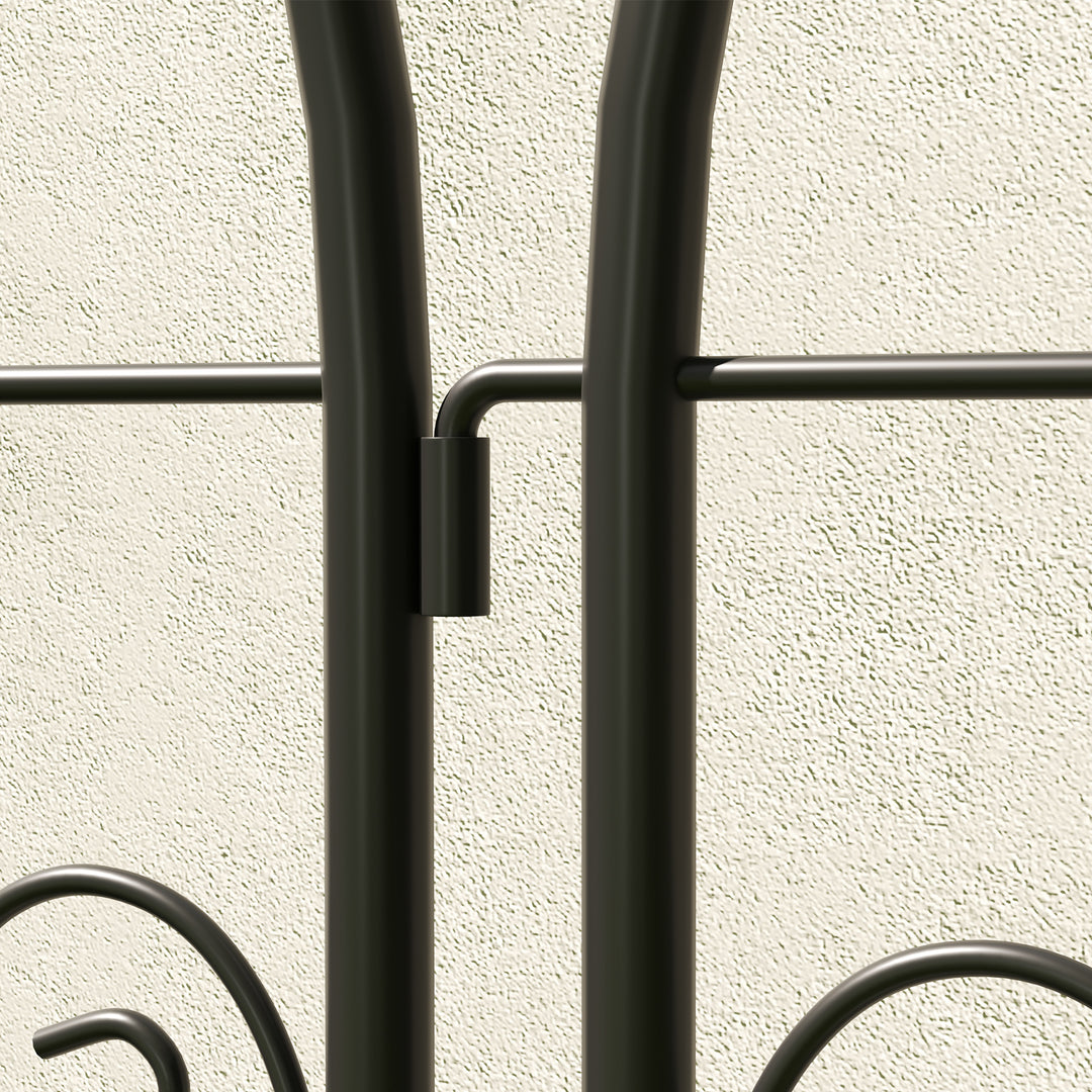 Metalespalier sæt med 2 til stikkontakt, rustfri, med fugledesign til klatreplanter, 50x120 cm, sort