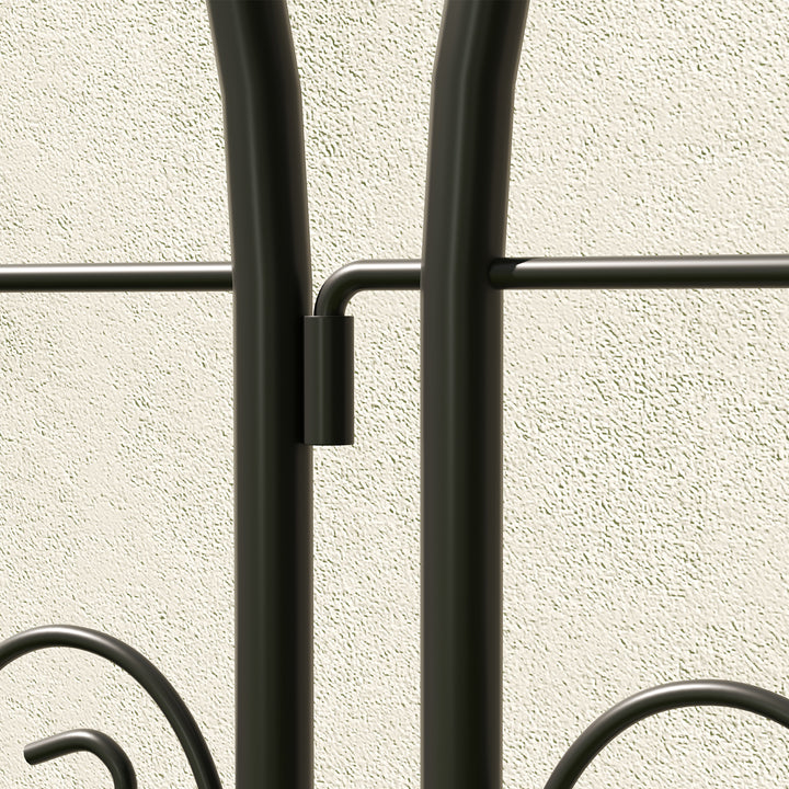 Metalespalier sæt med 2 til stikkontakt, rustfri, med fugledesign til klatreplanter, 50x120 cm, sort