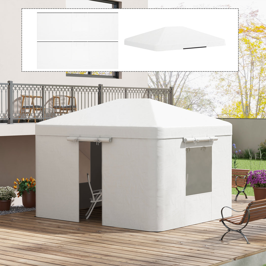 Pavillon udskiftningsbaldakin udskiftningsbaldakin vejrbestandig 360 x 300 x 270 cm hvid