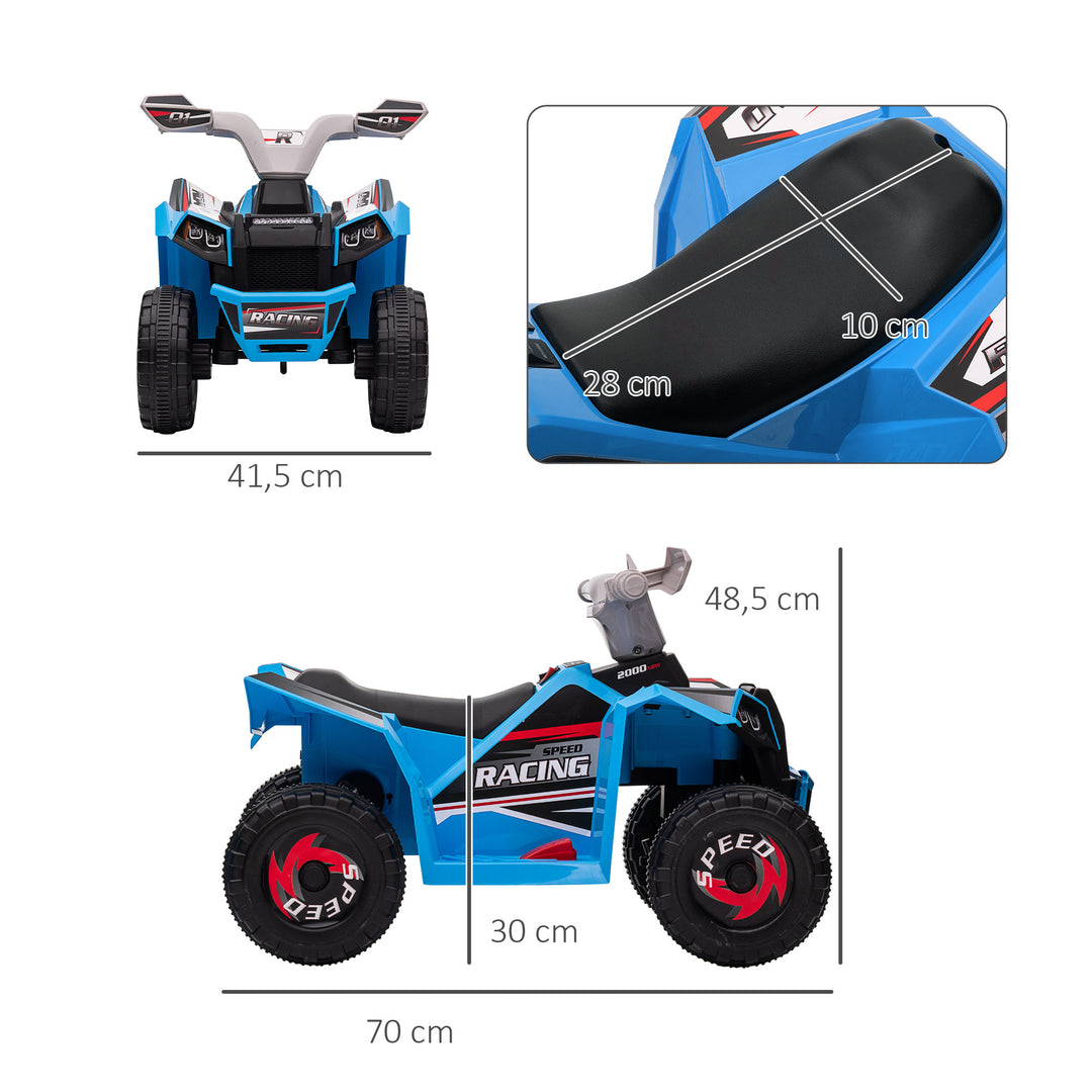 Elektrisk børne-atv, 2,5 km/t, frem- og bakgear, til 18-36 måneder, blå