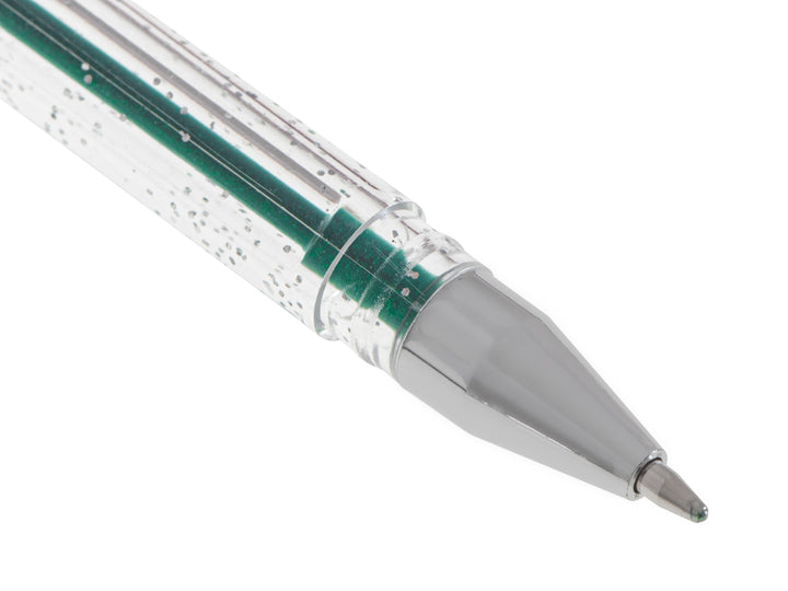 Sæt med 25 farvede glitter gelpenne.