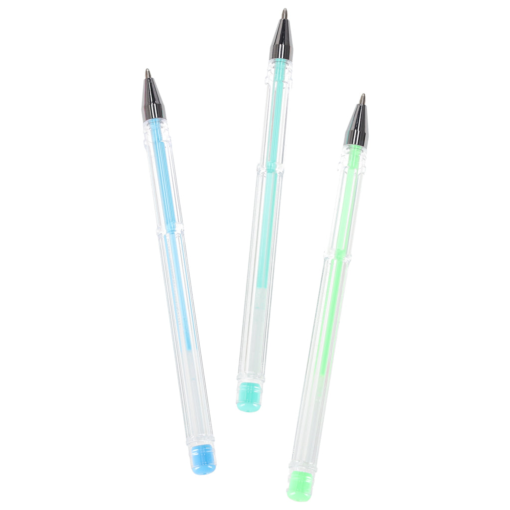 Farvede gelpenne i etui med 100 stk. + 100 refills
