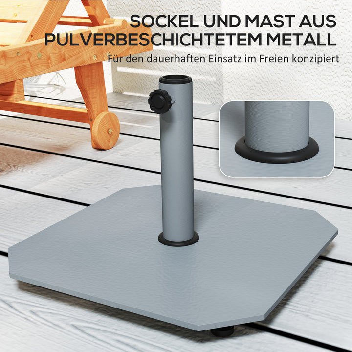 Metal parasolfod 18,5 kg parasolfod, firkantet paraplyholder til parasol 32/38/48 mm