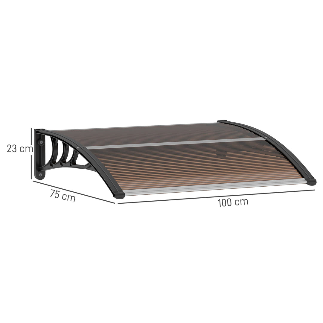 Baldakin til hoveddør 120 x 75 cm, nedfældet baldakin, tagdækning i polycarbonat