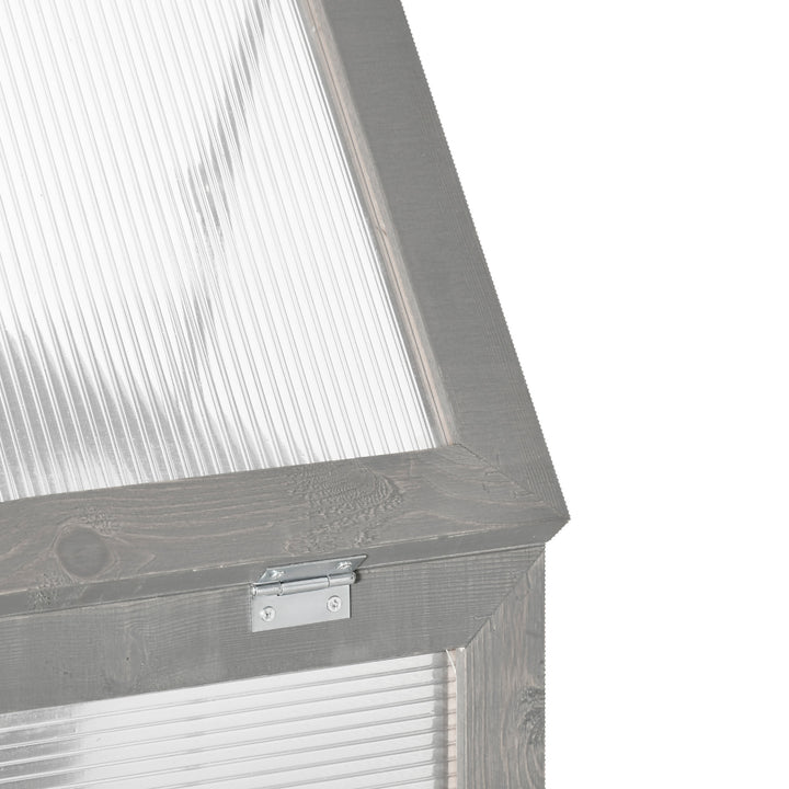 Drivhus, transparent, egnet til udendørs brug, træ + polycarbonat, 58 x 44 x 78 cm