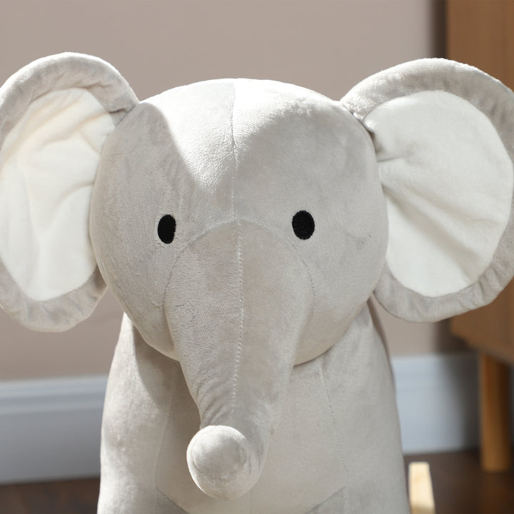 Gyngehest, elefant, lydeffekter, sikker base, til 2-4 år, 64,5 x 31 x 52 cm, grå