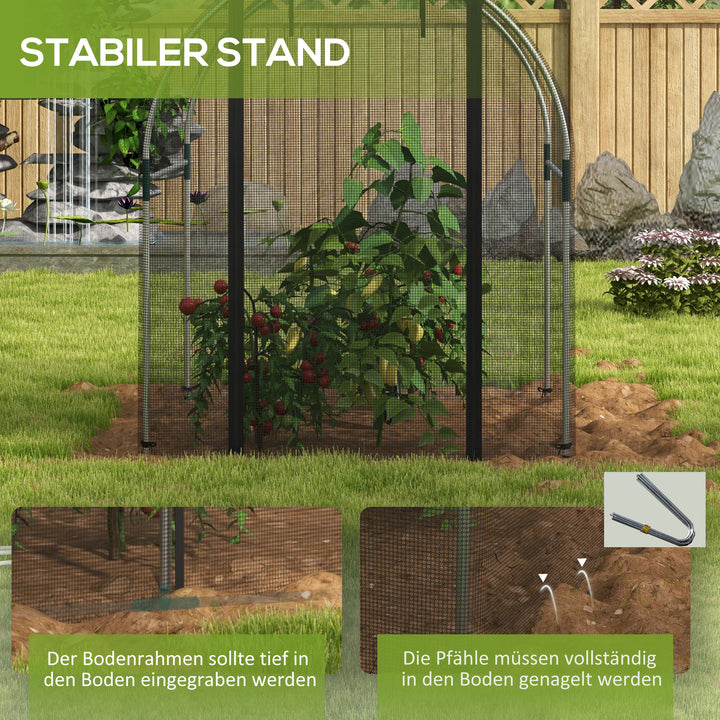 Plantebeskyttelsesnet, fuglebeskyttelse, med dør og robust stålramme, 1,2x1,5x1,5m, sort/sølv