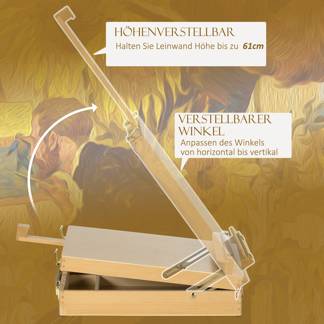 Bordstaffeli bordstaffeliæske, bøgetræ, sammenklappelig, 27 cm x 41,5 cm x 74,5 cm, naturlig