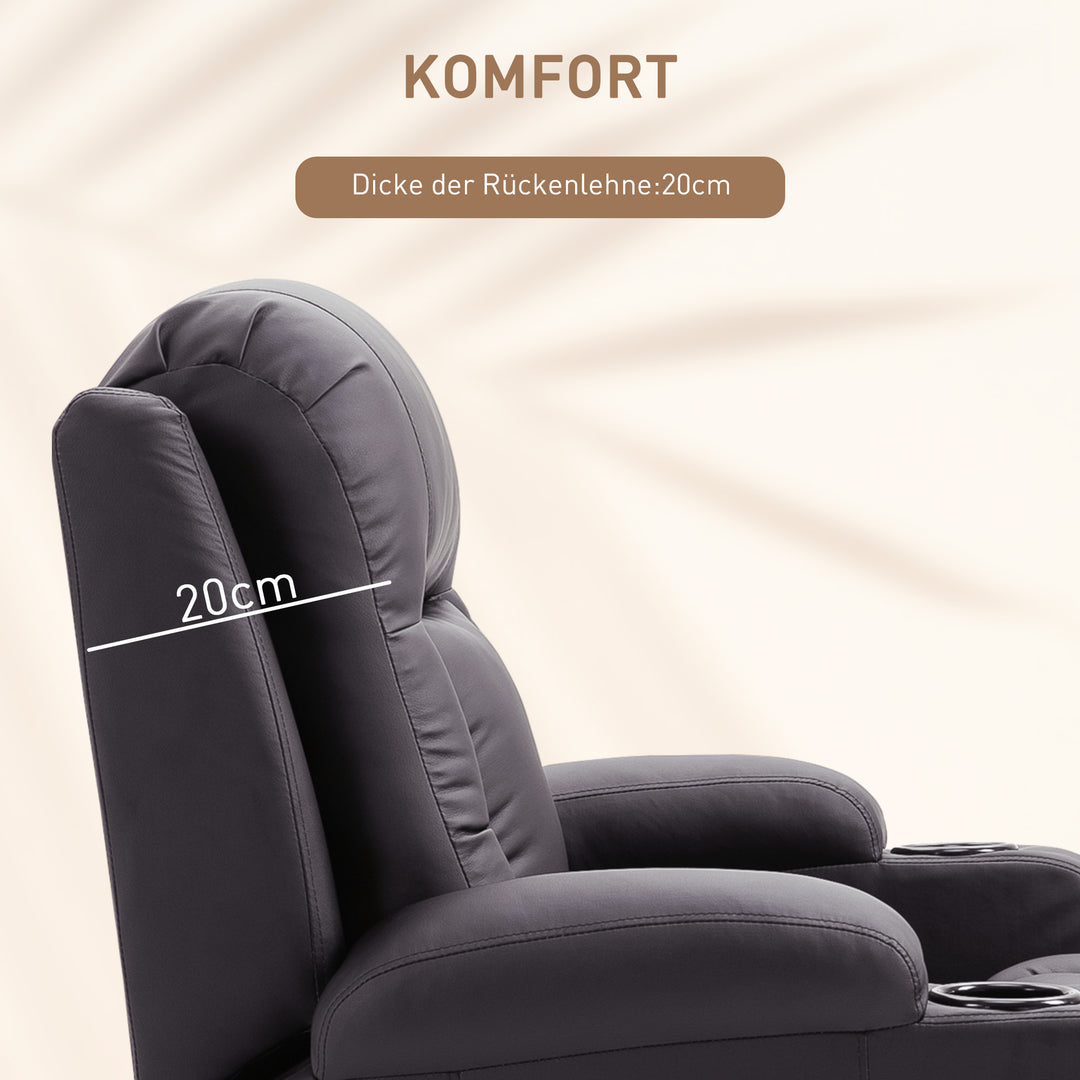 Massagestol, lænestol, gyngefunktion, 8 vibrationspunkter, inklusive fjernbetjening, brun