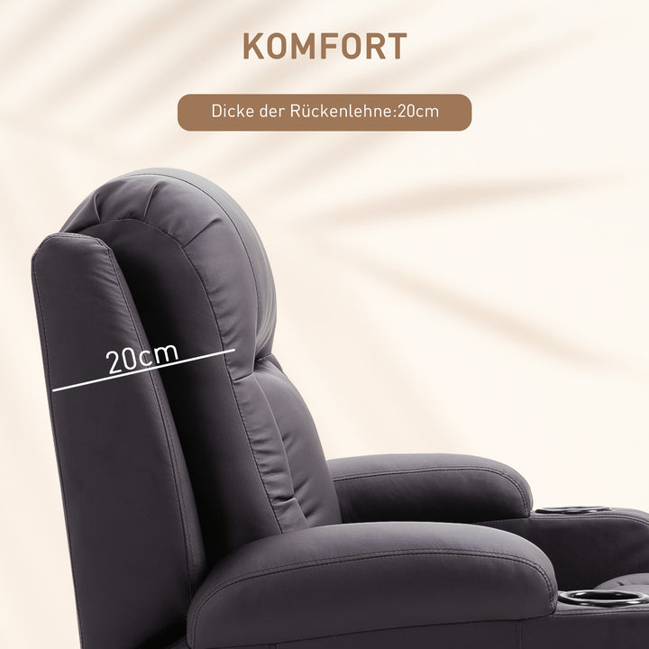 Massagestol, lænestol, gyngefunktion, 8 vibrationspunkter, inklusive fjernbetjening, brun