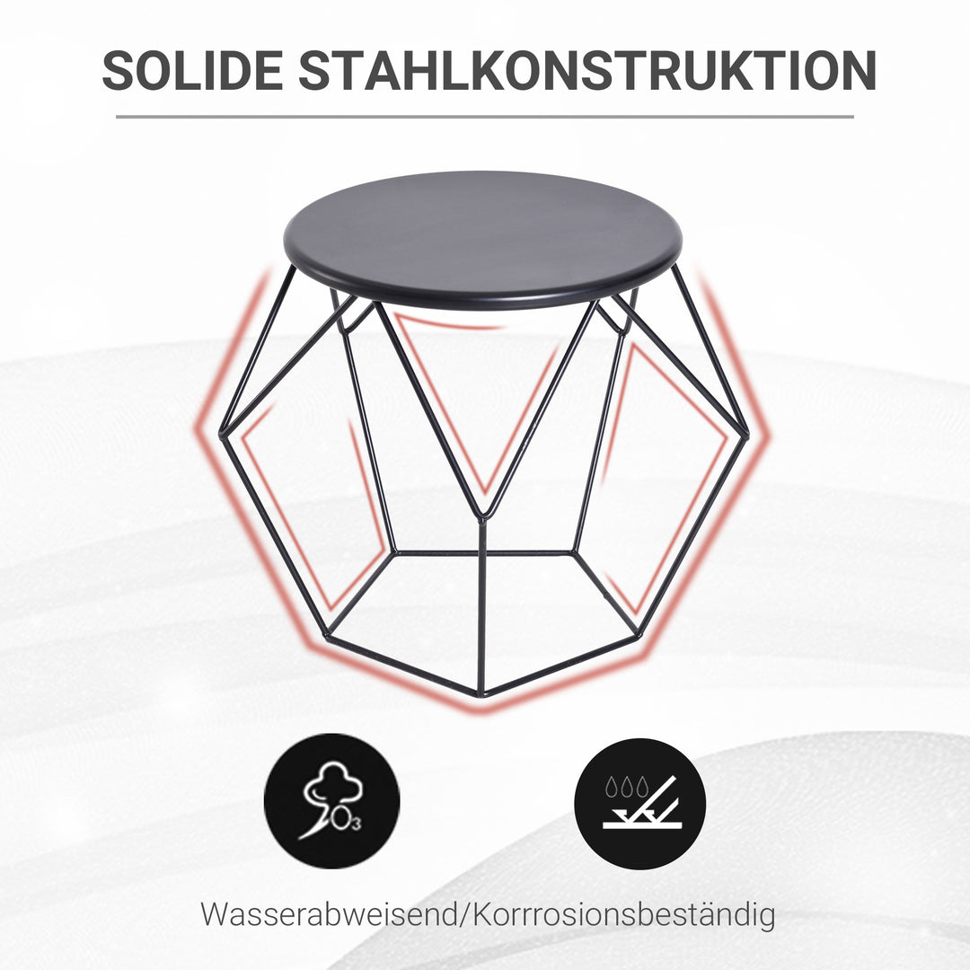 Industrielt sofabord, metal sofabord, sort