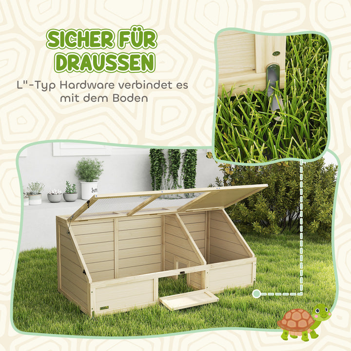 Skildpaddekasse, udendørs skildpaddeindhegning, bundløst design, let at åbne, skildpaddehus, natur