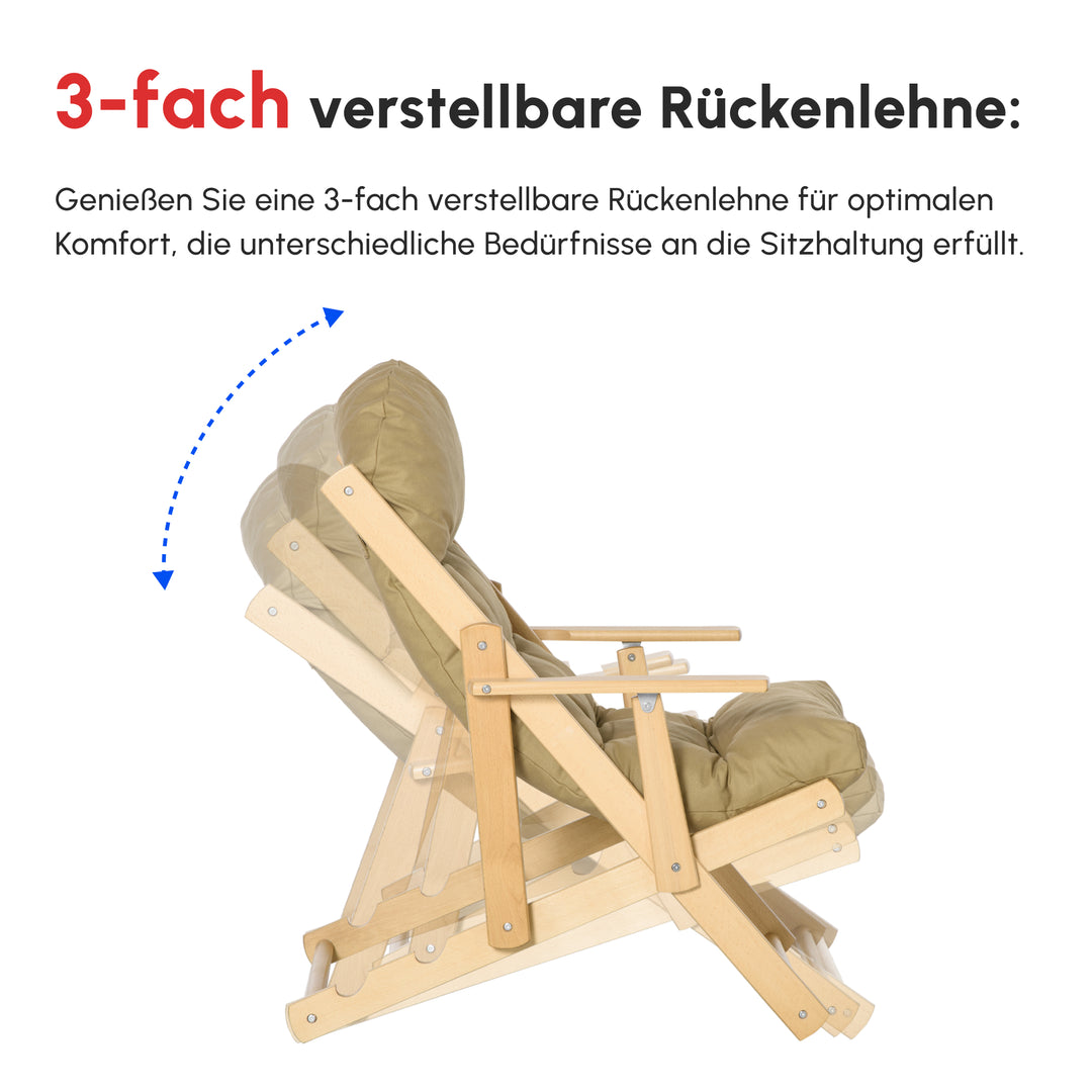 Accentstol, lænestol, justerbar ryglæn, bøgetræsstel, op til 120 kg, brun