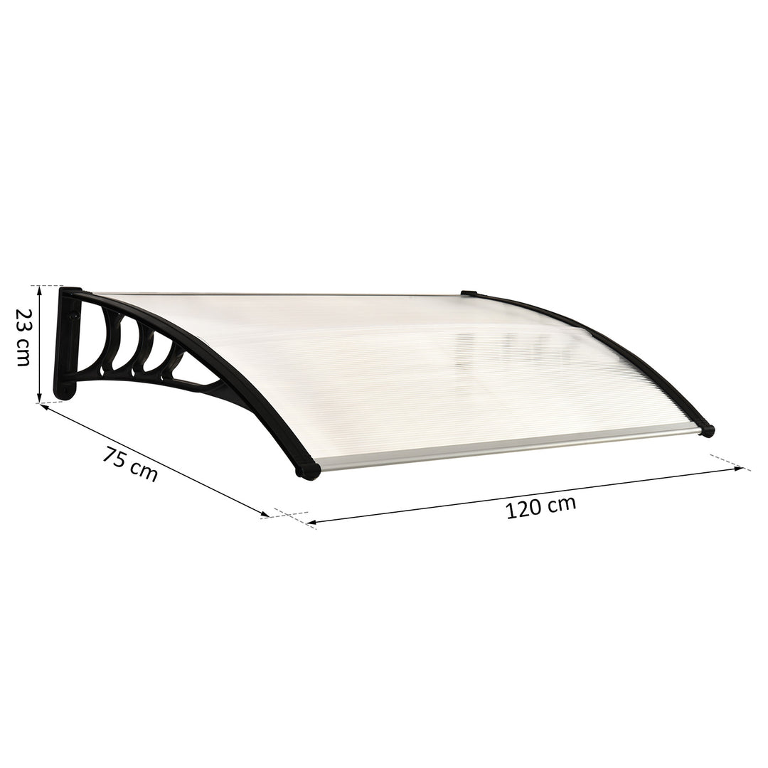 Baldakin til hoveddør 75 x 100 cm nedhængt baldakin tagdækning polycarbonat hvid