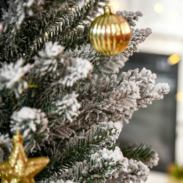 Kunstigt juletræ, 210 cm, snedækkede PVC-grene, foldbart, metalfod, grøn/hvid