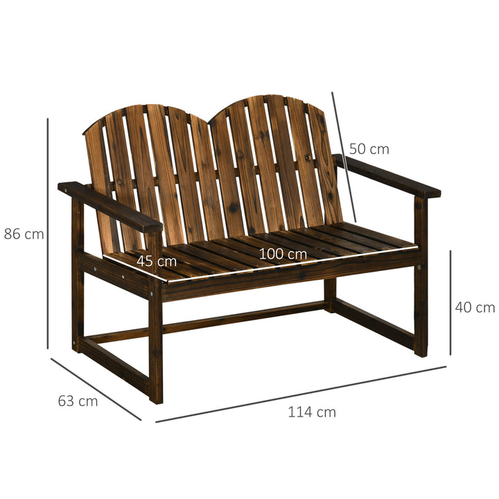 Havebænk til 2 personer, rustikt design, fyrretræ, 114x63x86 cm