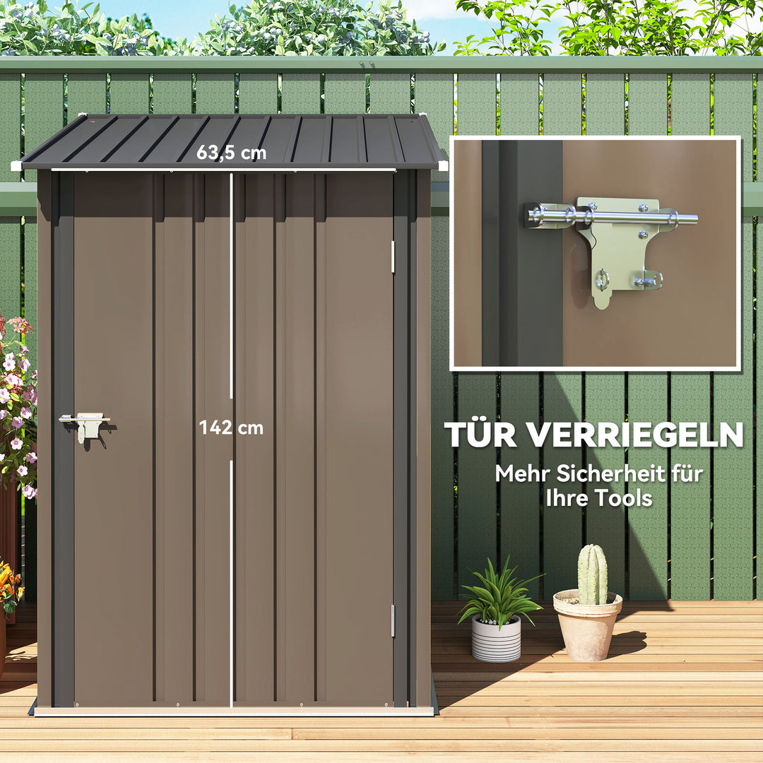 Stålredskabsskur 100 x 103 x 160 cm brun