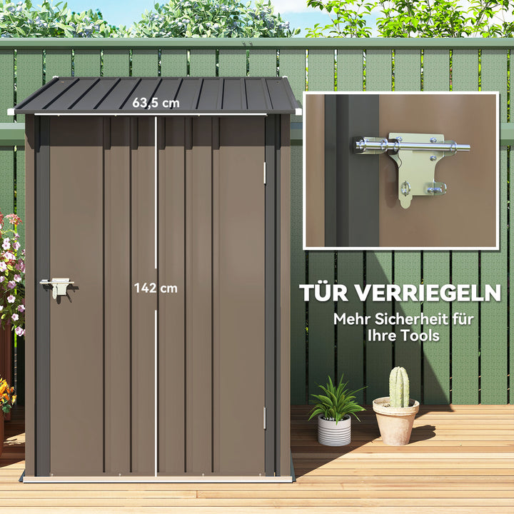 Stålredskabsskur 100 x 103 x 160 cm brun