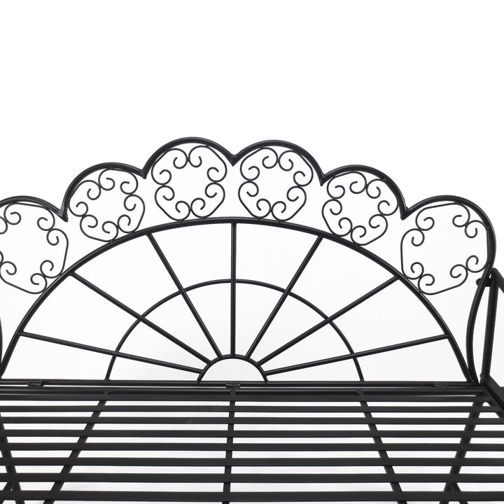 2-personers havebænk, robust, rustfri parkbænk, havemøbler til terrasse, have og generelle udendørsområder, 107 cm x 55,5 cm x 90,5 cm, sort