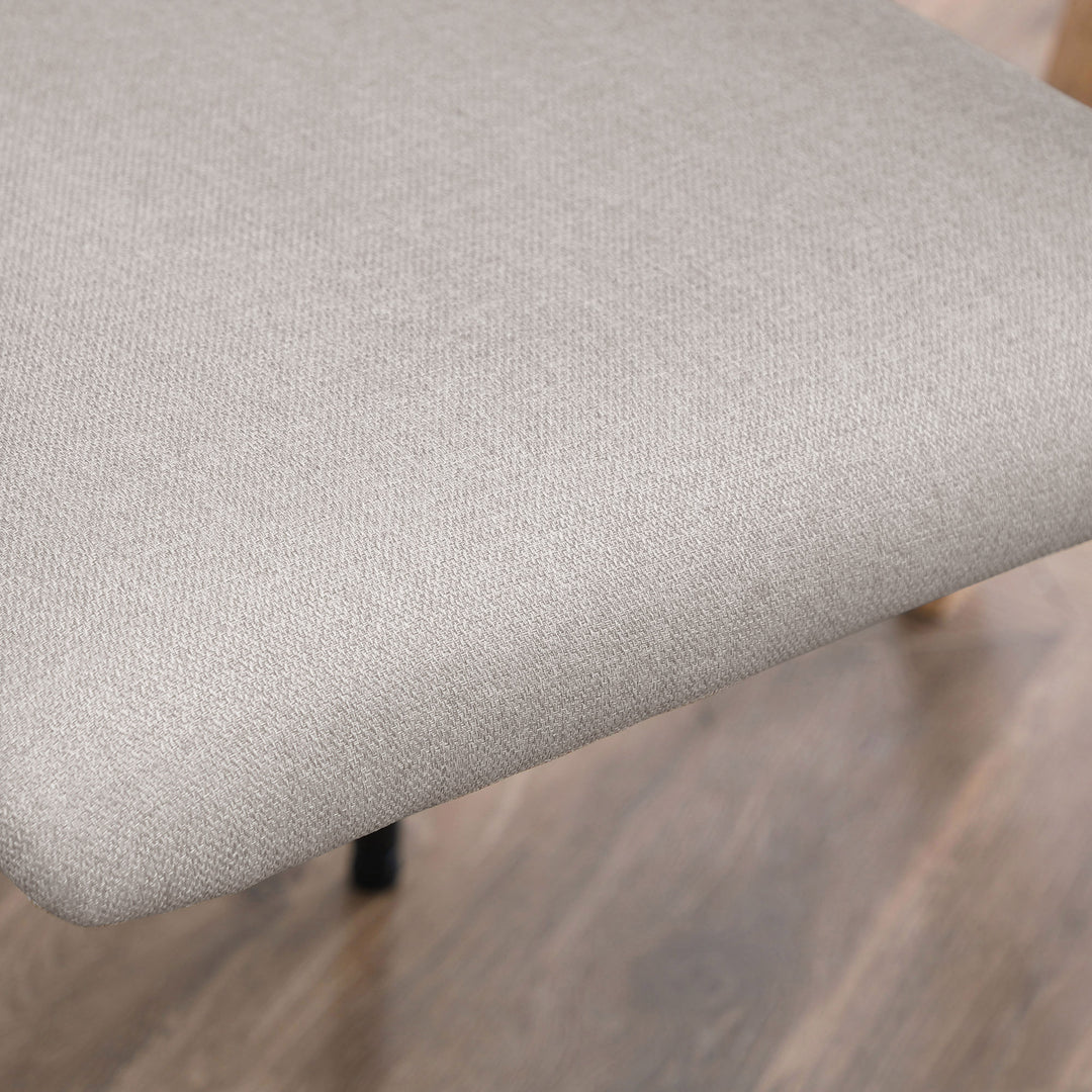 Spisestole, sæt med 2, komfortable, hørlook, metalstel, op til 120 kg, beige