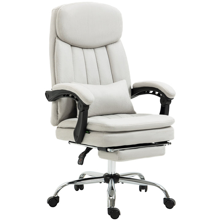 Kontorstol med massage- og varmefunktion, ergonomisk, 66x67x110-118cm, cremehvid