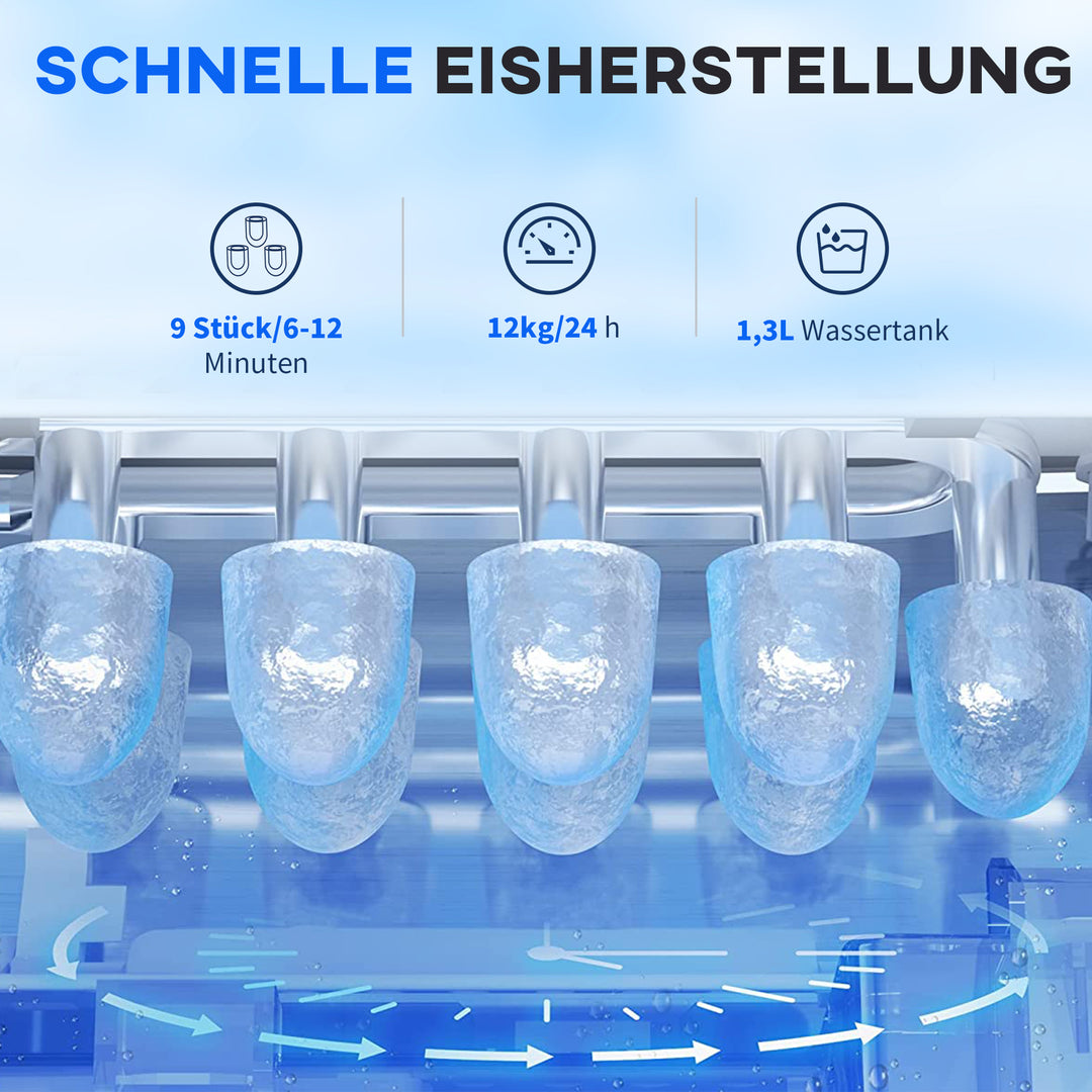 Isterningmaskine, isterningdispenser, isterningmaskine, 29,4 cm x 22,2 cm x 29 cm, sort