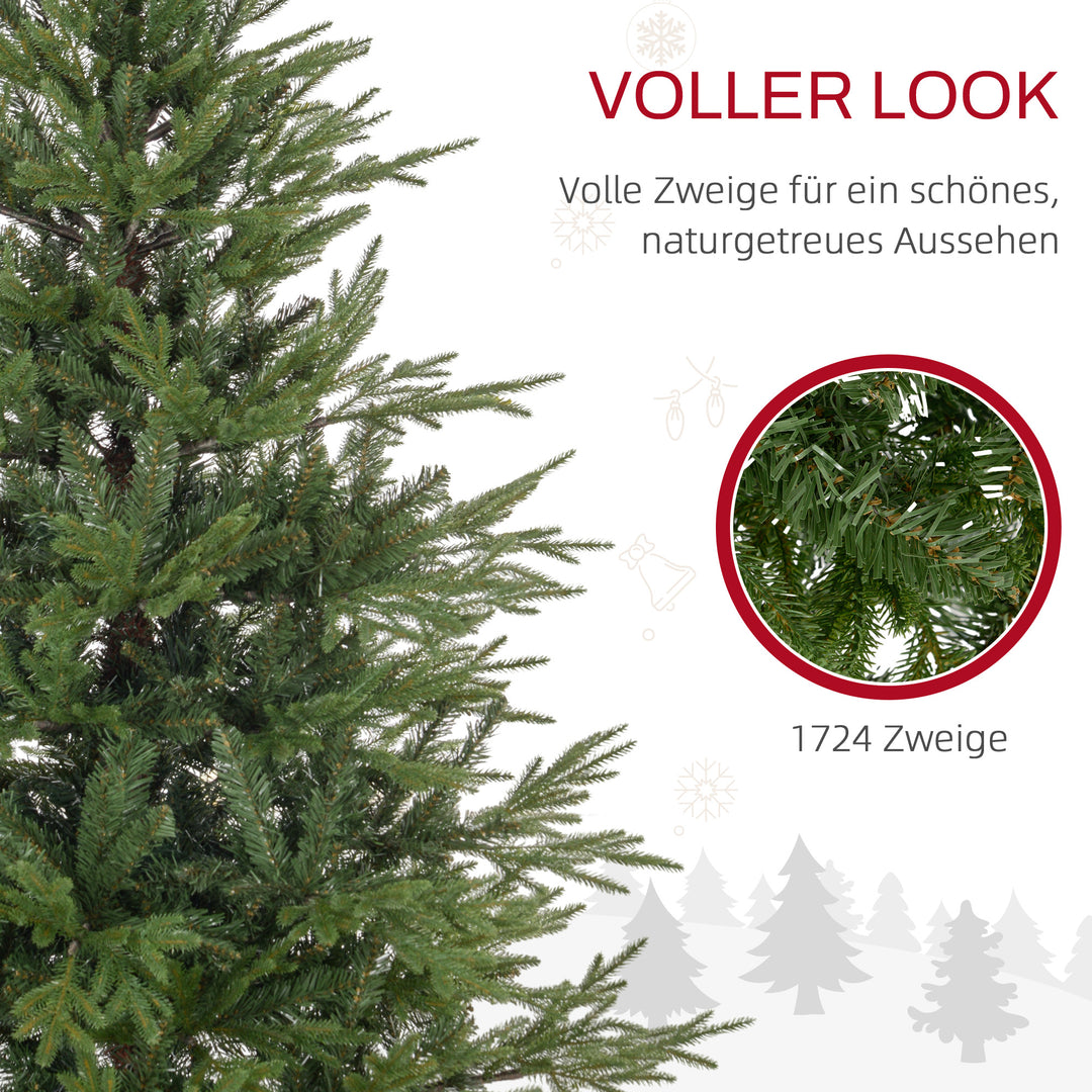 Juletræ 150 cm, realistisk udseende, hurtig montering, inklusive fod, brandhæmmende plast