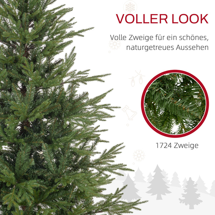 Juletræ 150 cm, realistisk udseende, hurtig montering, inklusive fod, brandhæmmende plast