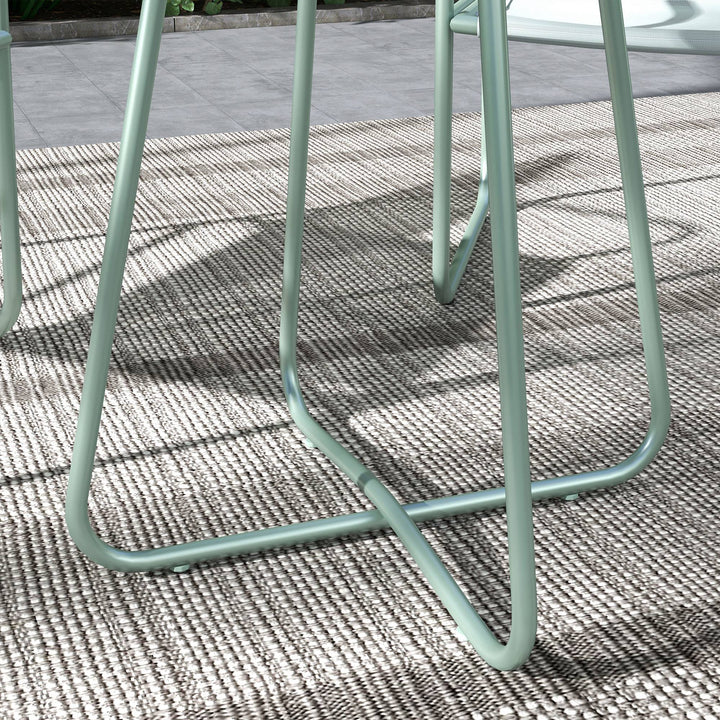 3-Delt havemøbelsæt, 2 stole med åndbart stofbetræk, 1 rundt bord ø60 cm, grøn