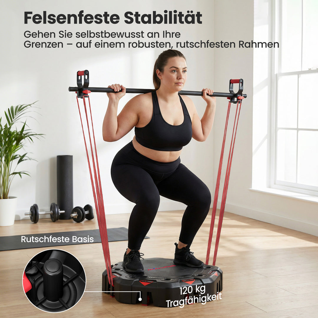 7-i-1 justerbart push-up-bræt med elastikker, hjul, døranker, foldbar