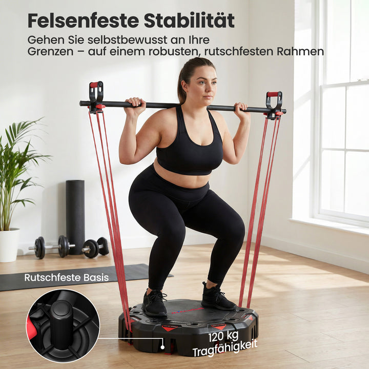 7-i-1 justerbart push-up-bræt med elastikker, hjul, døranker, foldbar