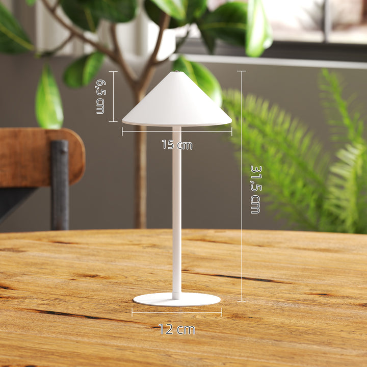 Led-bordlampe med usb-kabel, berøringsafbryder, metal, genopladelig, hvid