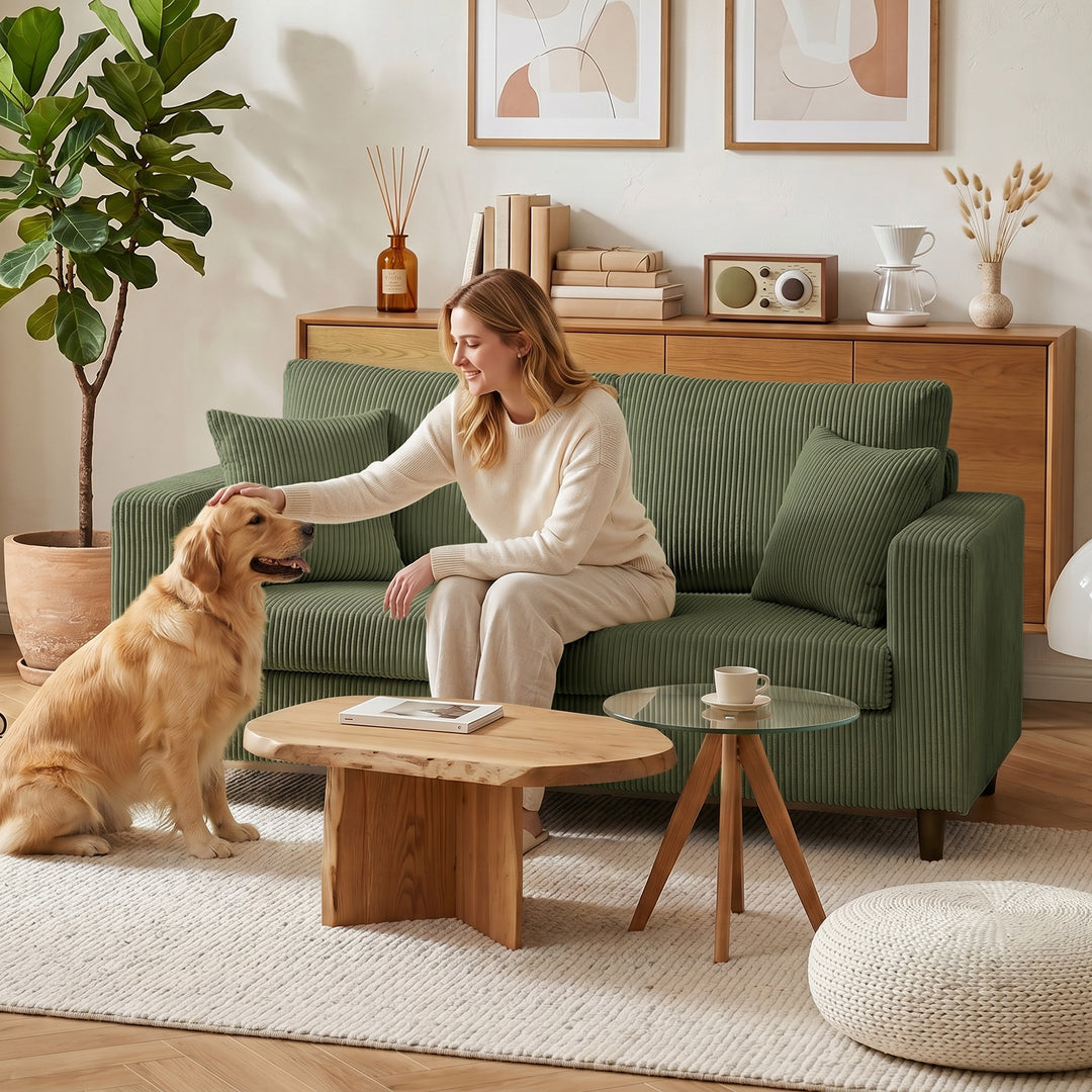 2-personers sofa, 170 cm sofa med corduroy-look, bredde, sædedybde