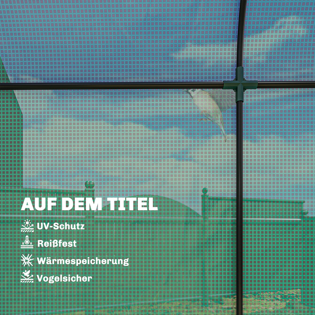 Tomatdrivhus, polytunneldrivhus med rulleport, netvindue, buet tag, 170 x 68 x 200 cm, grøn