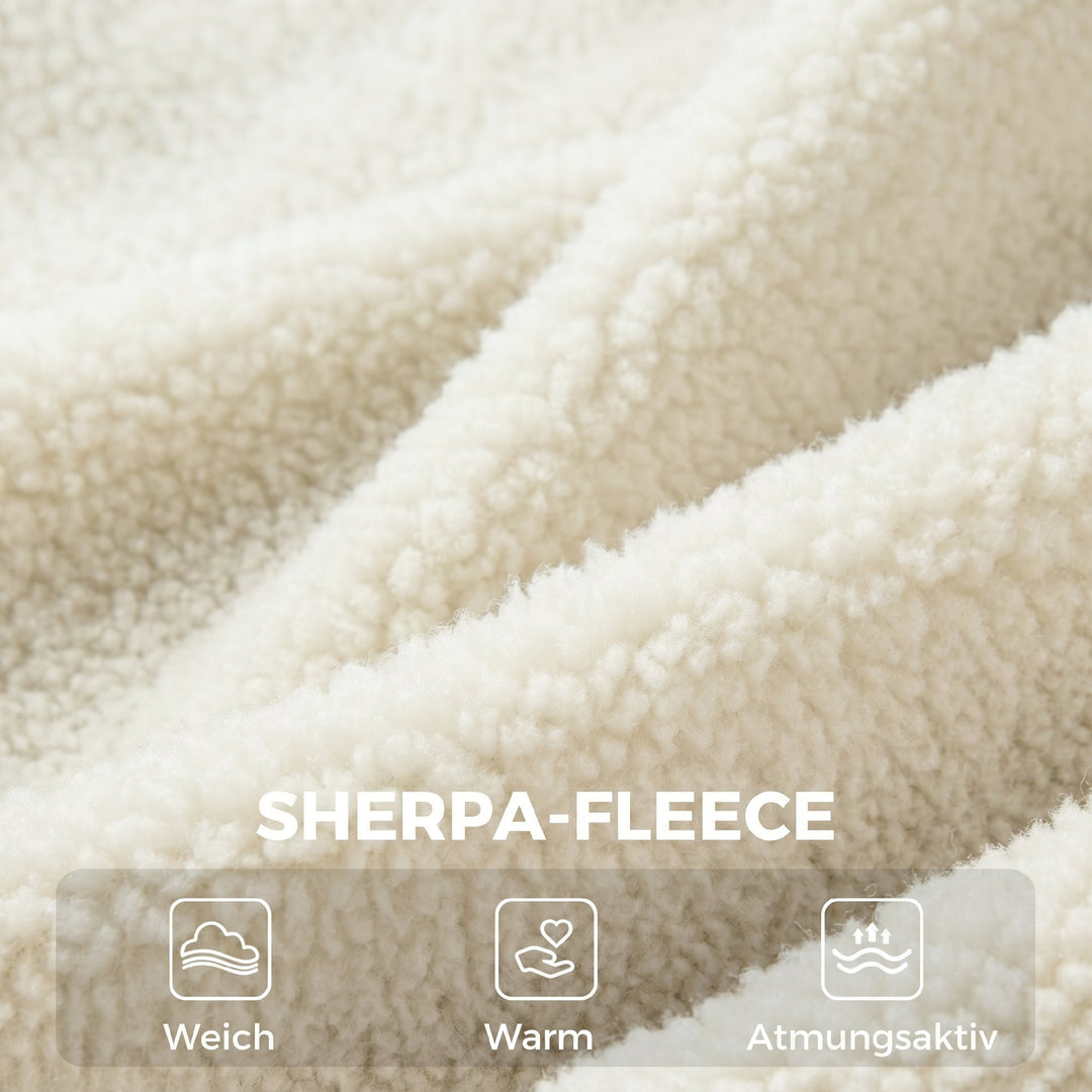 Moderne lænestol, sherpa fleece stol med buet ryglæn, integrerede armlæn, metalben, cremehvid