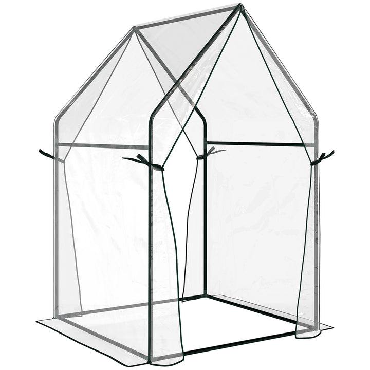 Drivhus/kold ramme/drivhus, 90 cm x 90 cm x 145 cm, transparent + sort
