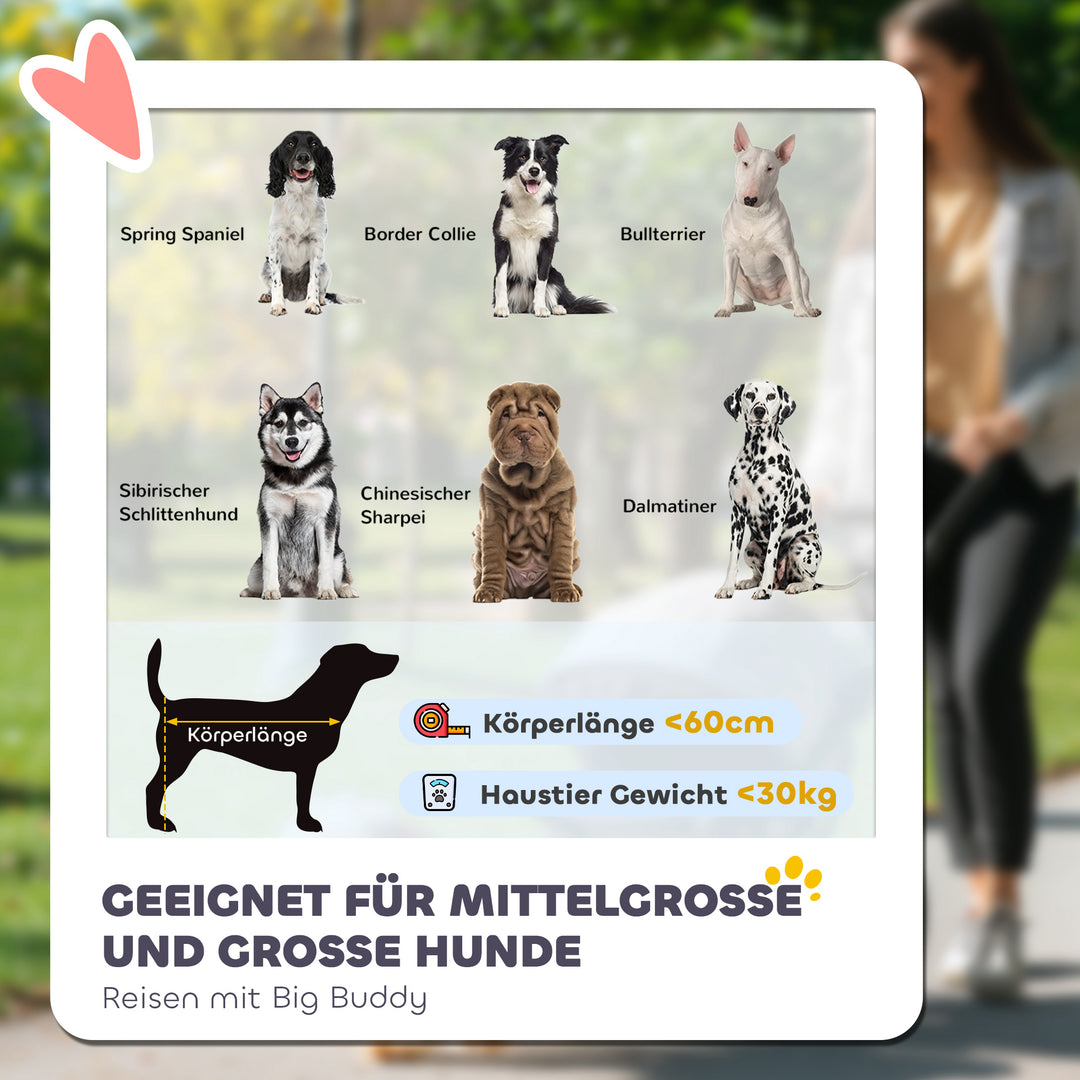 Hundevogn, foldbar, med liggehynde, stålramme, rød/sort