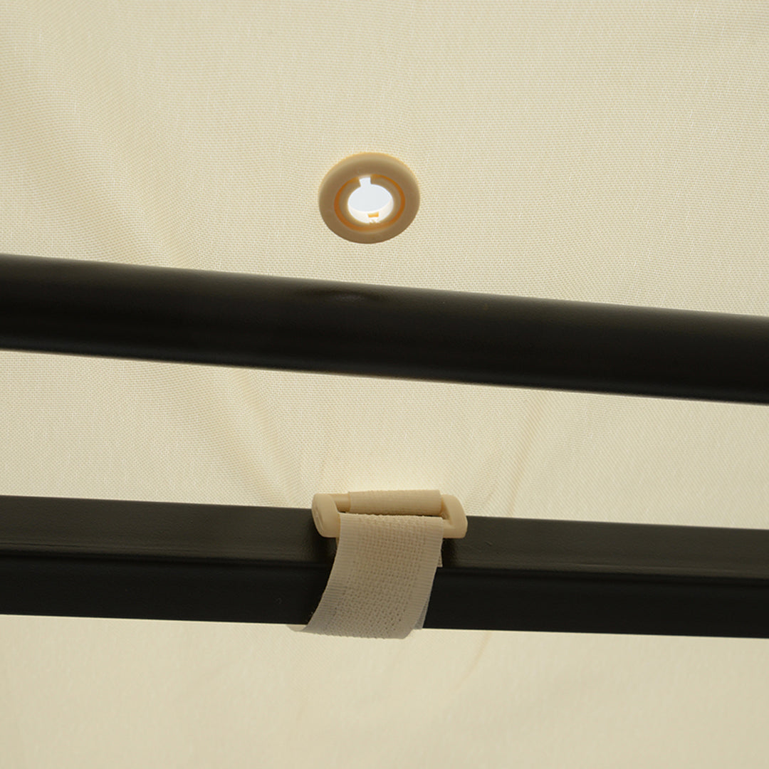 Pavillon med foldbar tagforlænger, vejrbestandig, 3 x 2,5 m, cremehvid