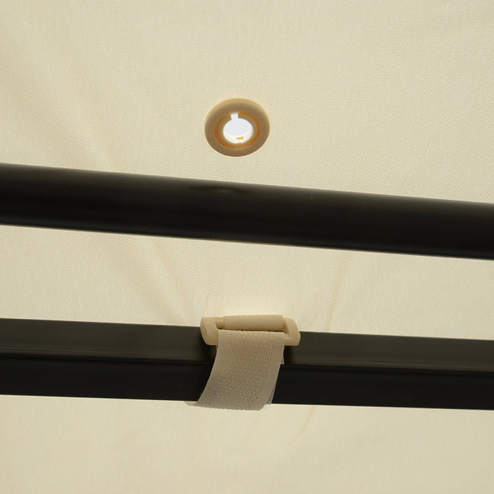 Pavillon med foldbar tagforlænger, vejrbestandig, 3 x 2,5 m, cremehvid