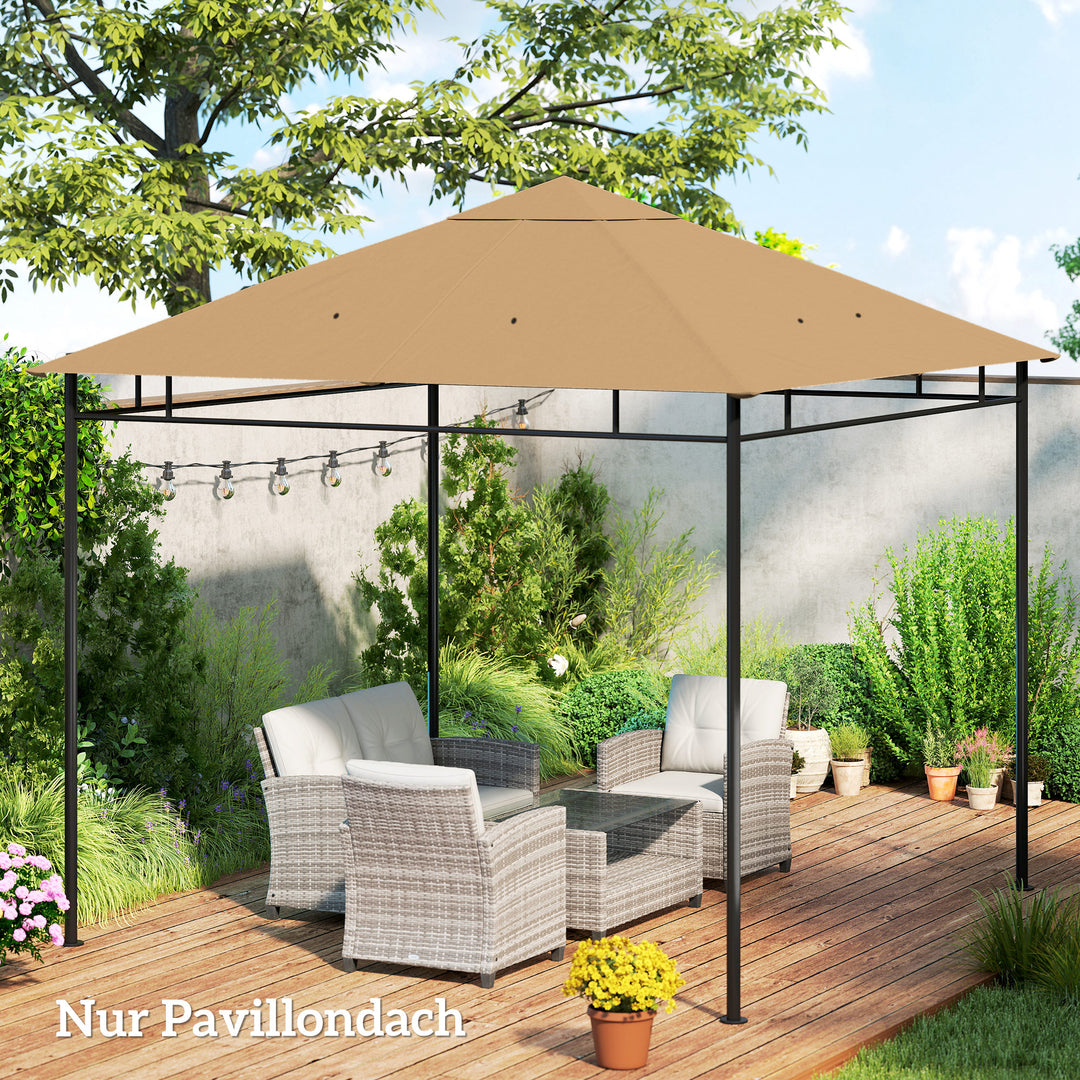 Udskiftningstag til havepavillon, polyester, 2,98 x 2,95 m, beige