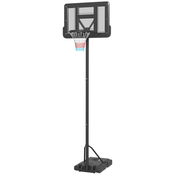 Basketballstativ, udendørs/indendørs, højdejusterbar, med hjul, fyldbar base, basketballhøjde 2,30-3,05 m