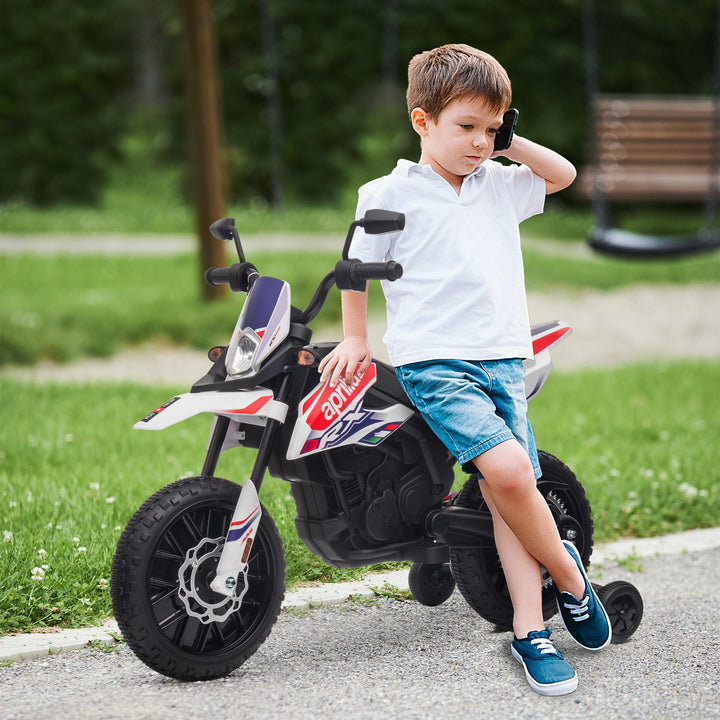 12V børnemotorcykel med støttehjul, led-lys, musik, usb, elmotorcykel til drenge og piger, hvid