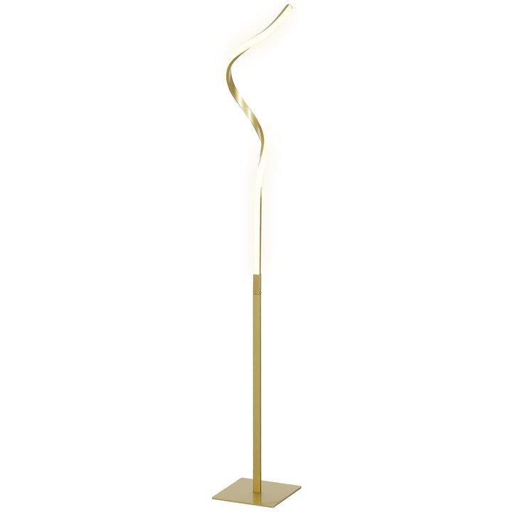 Spiralgulvlampe med fodkontakt og 3 lysstyrkeniveauer, 1,46 m, guld