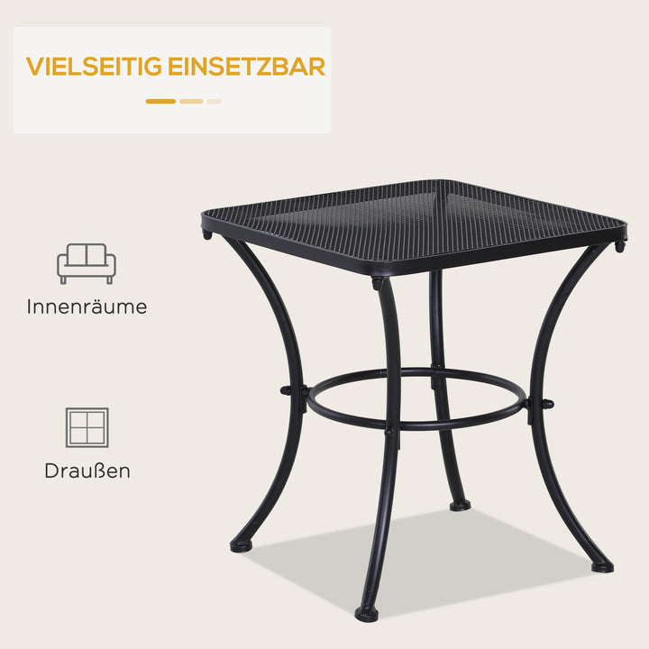 Havesofabord, sidebord, havebord, sofabord, metal, sort, terrassebord, 45 x 45 x 50 cm