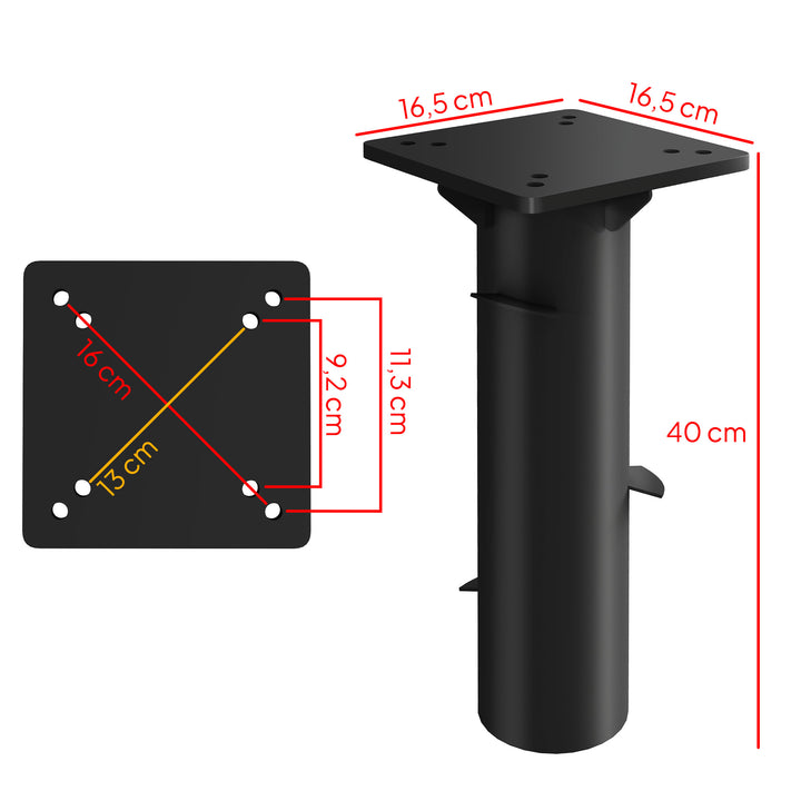 Paraplystativ, parasolfod, jordholder til parasoller, fast installation, metal, mørkegrå