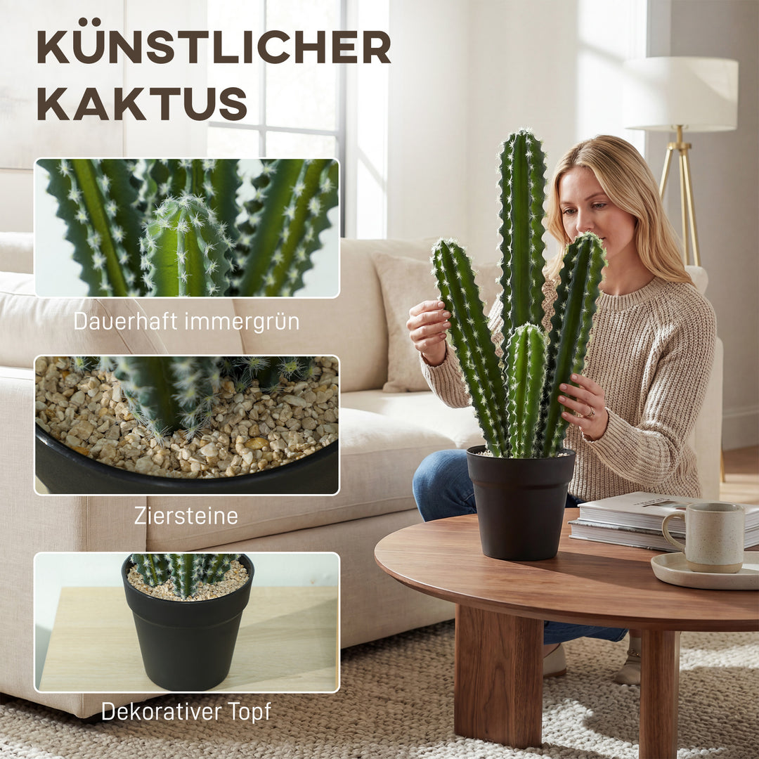 Kunstig kaktusplante, 53 cm, kunstige planter i potte til hjemmet, kontoret