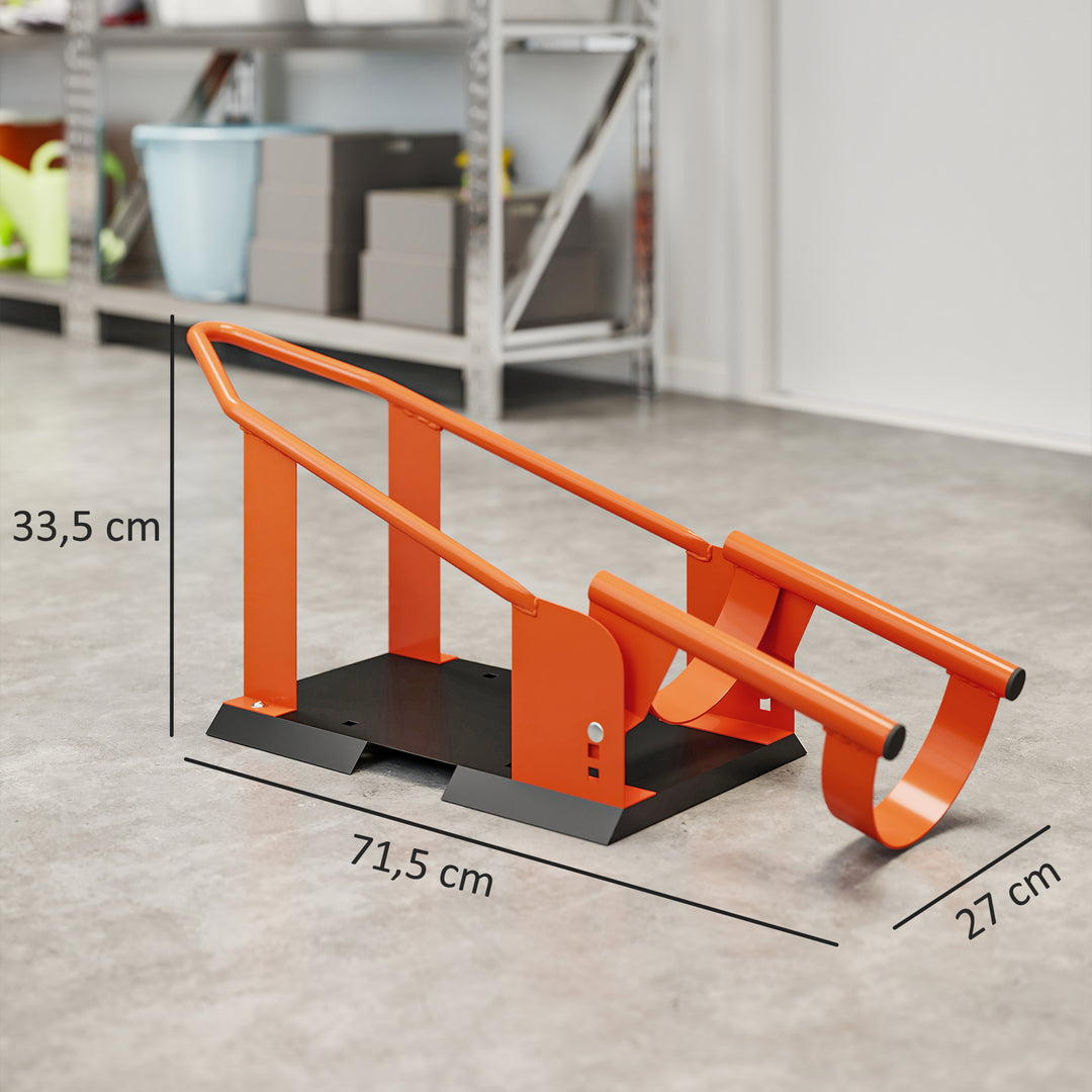 Motorcykelstativ til 15-21", 381-533,4 mm forhjul, justerbar motorcykelvippe, 816,5 kg lasteevne, orange