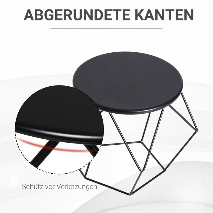 Industrielt sofabord, metal sofabord, sort