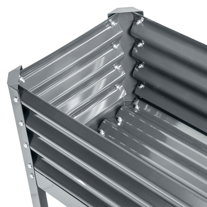 Højbed plantekasse vejrbestandig 100 cm x 45 cm x 80 cm sølv